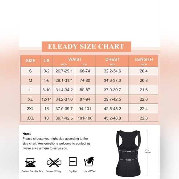 Eleady sweat waist trainer for women size Large(weight loss sauna suit)brand new - Picture 3 of 5